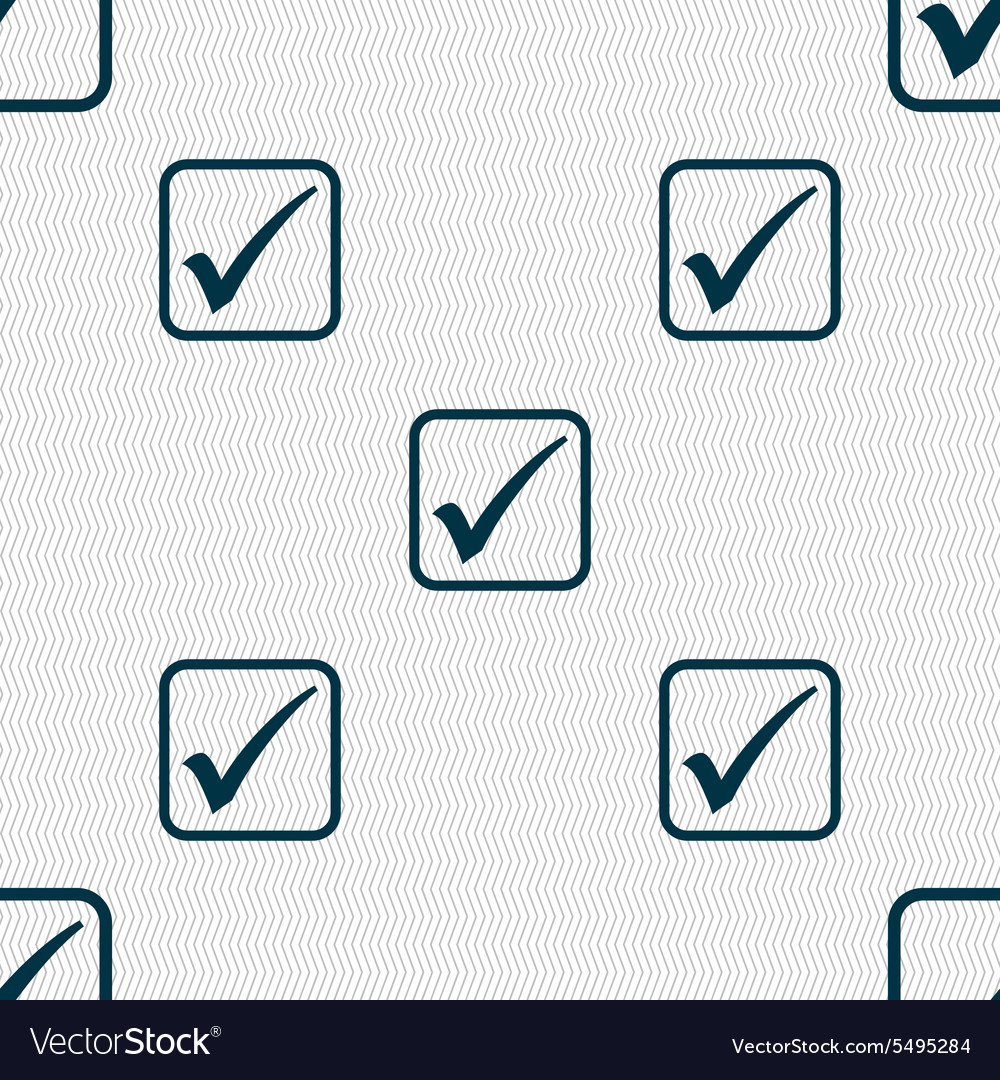 A check mark icon sign seamless pattern