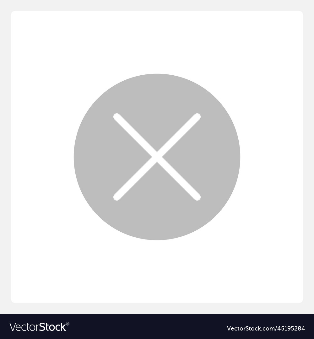 Active reject button ui element template vector image Active reject button ui element template