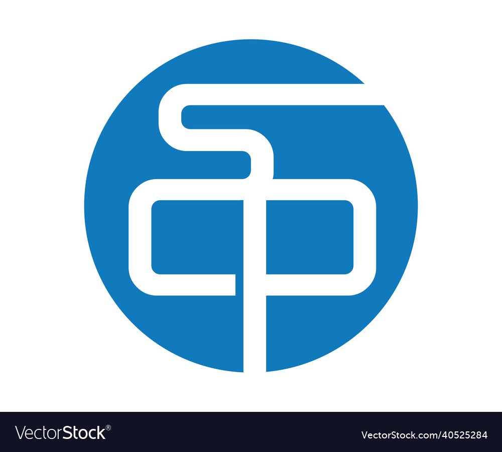 Blue scp logo design Royalty Free Vector Image