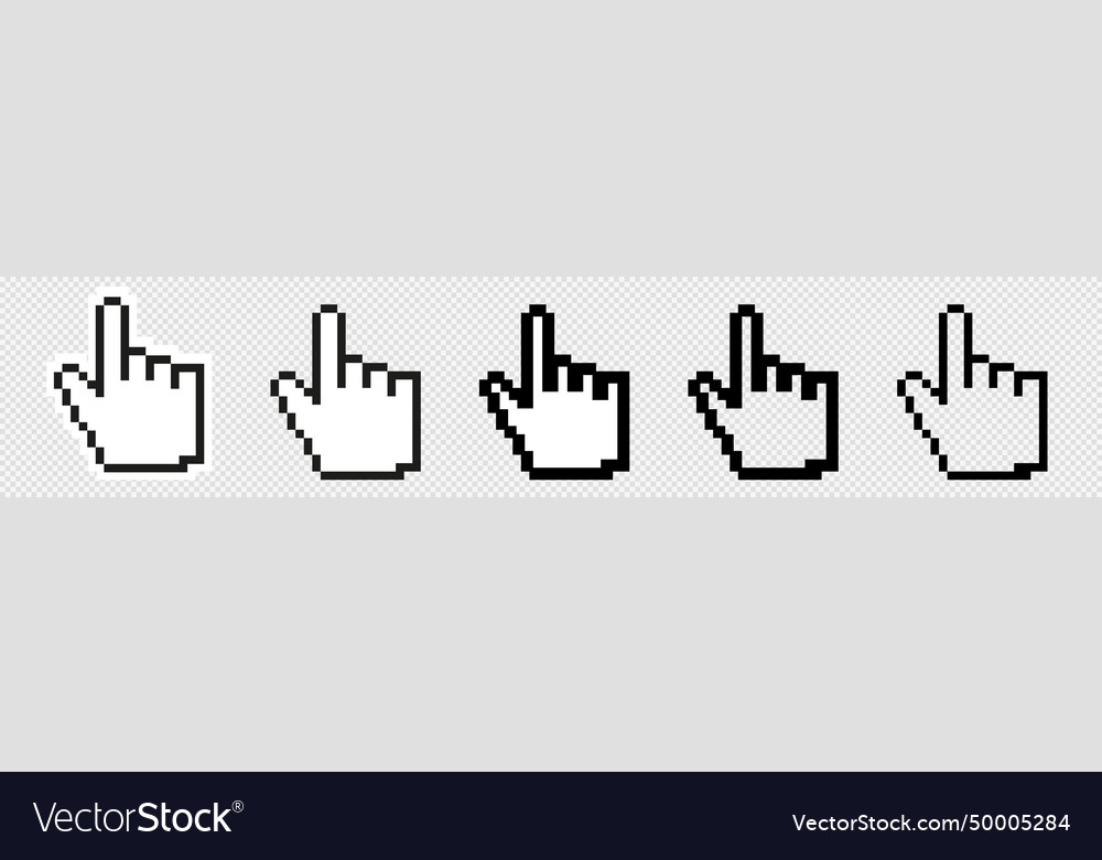 Computer mouse hand 8 bit pixel click