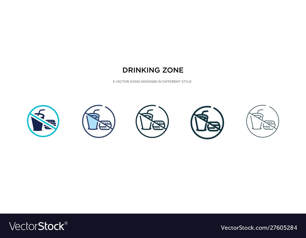 Drinking zone icon in different style two vector image Drinking zone icon in different style two