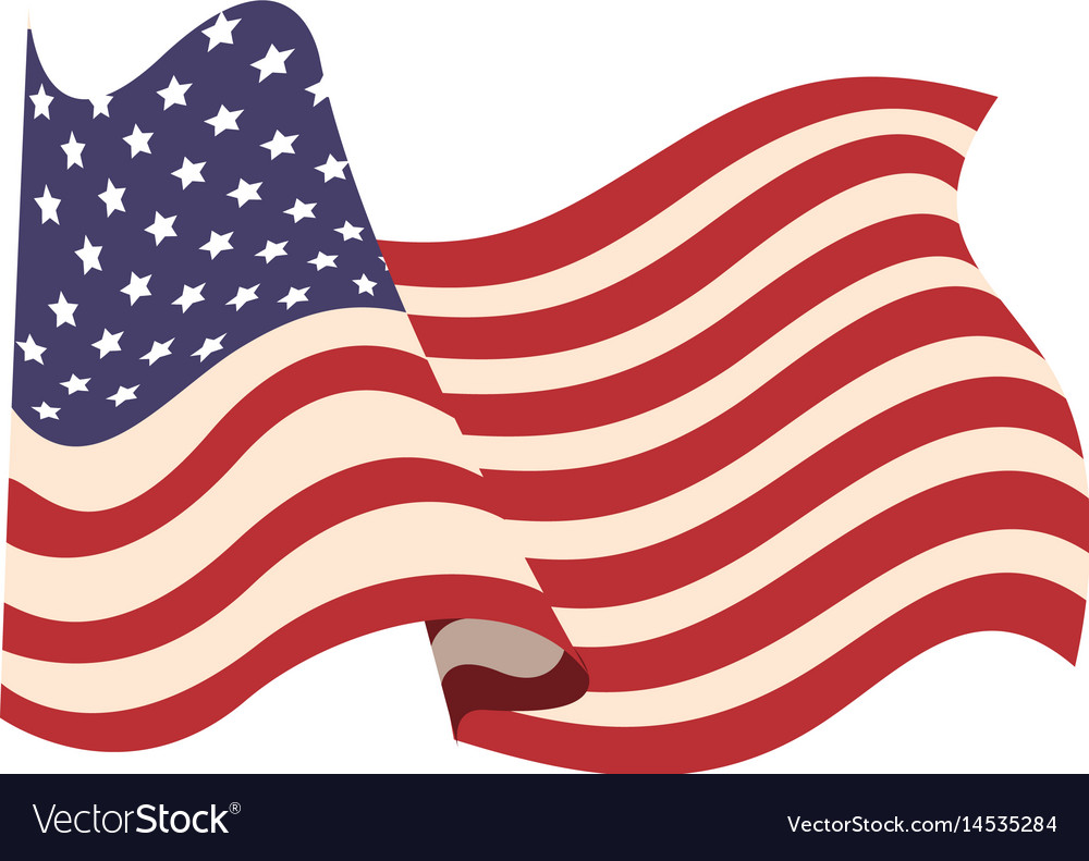 Download United states of america flag waving symbol Vector Image