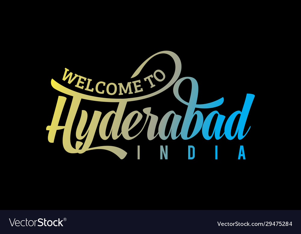 welcome-to-hyderabad-word-text-creative-font-vector-image