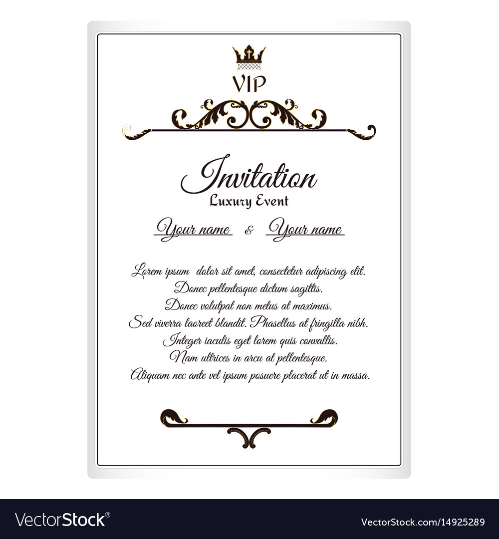 elegant postcard for vip invitations to attach to vector image invitations postcard