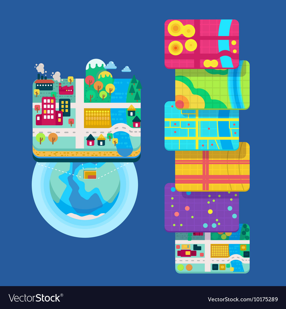 Gis concept data layers for infographic