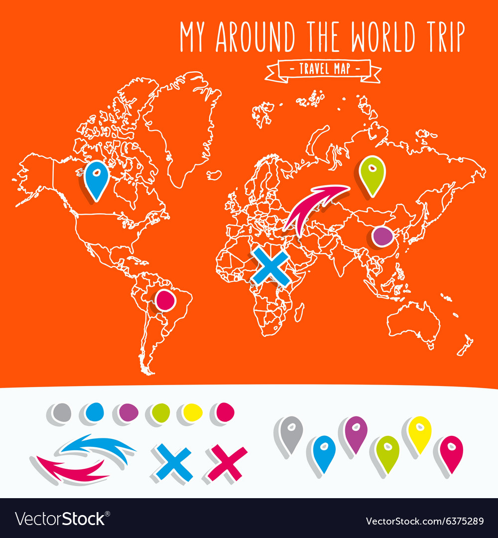 World Map With Pins Hand Drawn World Map With Pins And Arrows World Map With Pins Hand Drawn World Map With Pins And Arrows