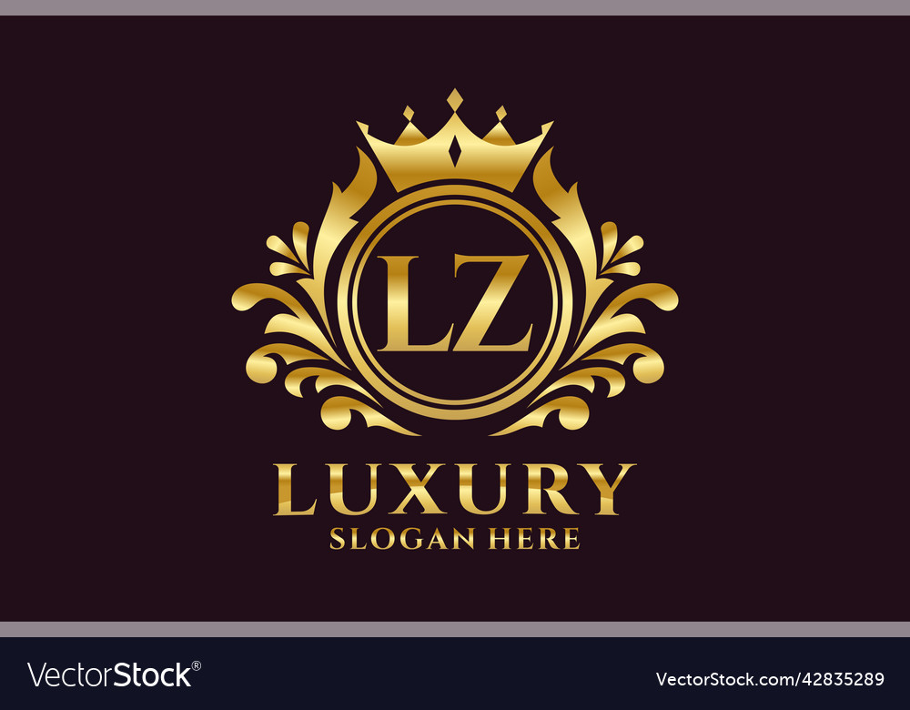 Initial lz letter royal luxury logo template Vector Image