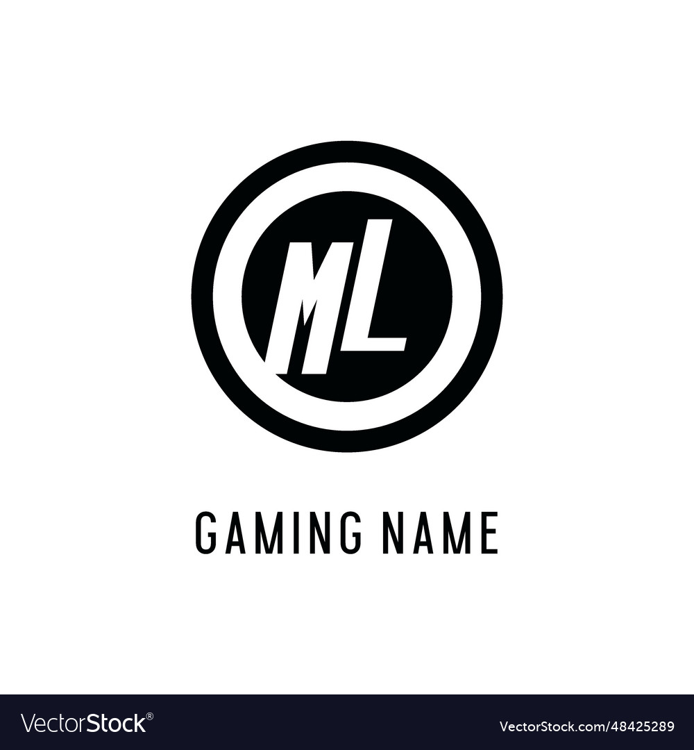 Initial ml logo concentric circle line clean