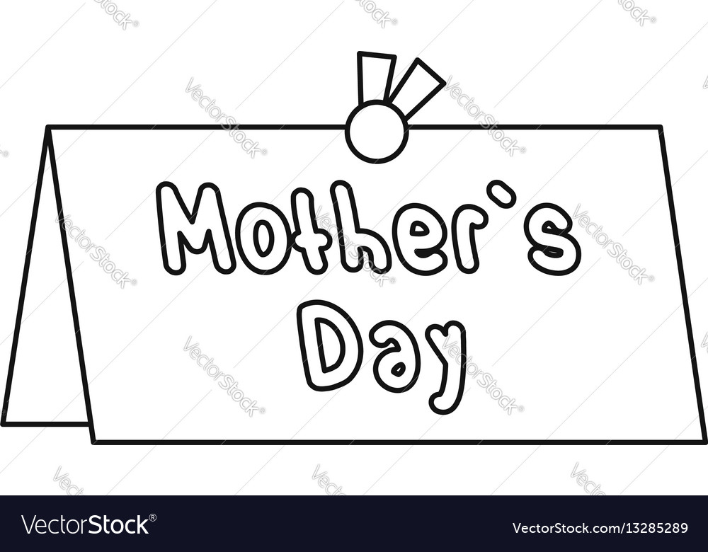 Mother day card icon outline style Royalty Free Vector Image