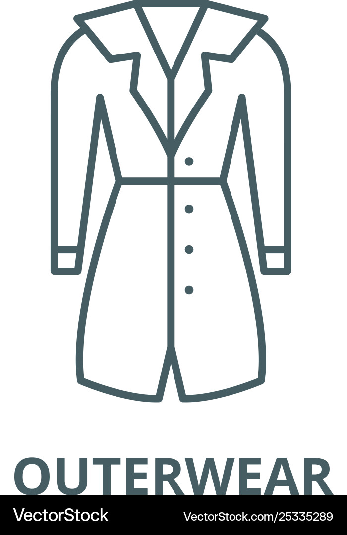 Outerwear line icon linear concept Royalty Free Vector Image