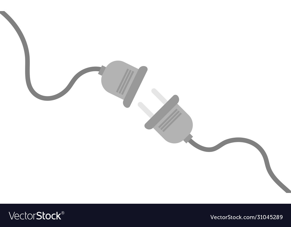 Socket wire poor connection flat style vector image Socket wire poor connection flat style