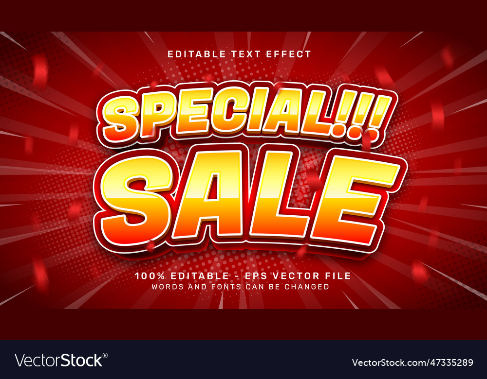 Special sale 3d text effect and editable Vector Image