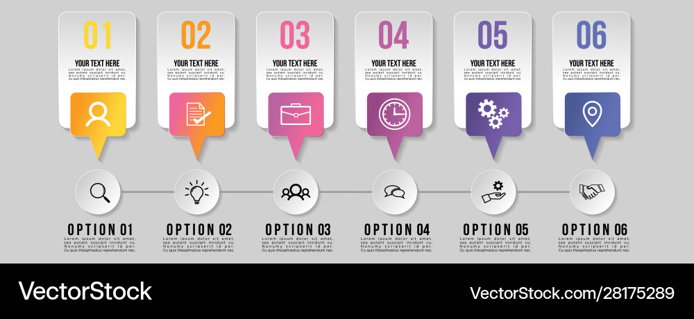 Timeline infographic design template with 8 Vector Image