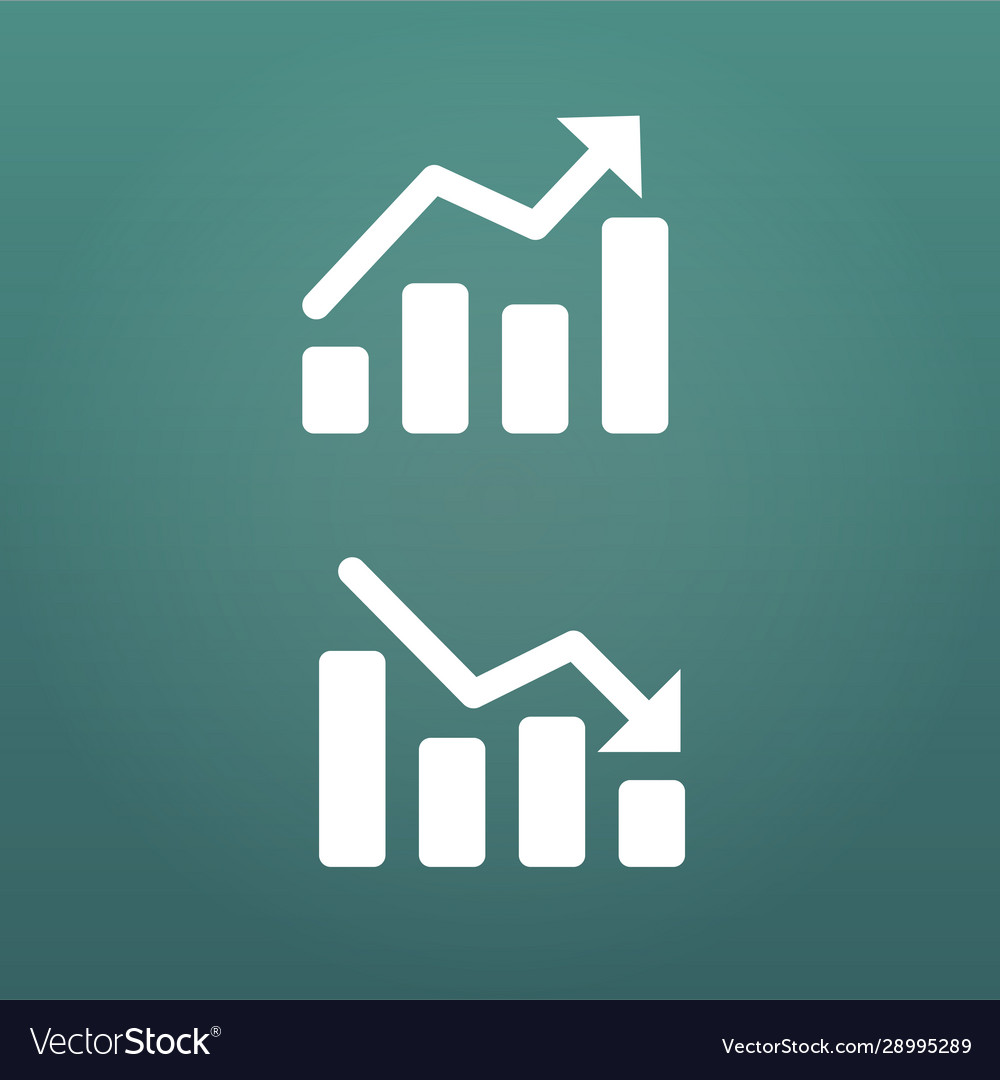 White Up And Down Graph Icon In Trendy Flat Style Vector Image