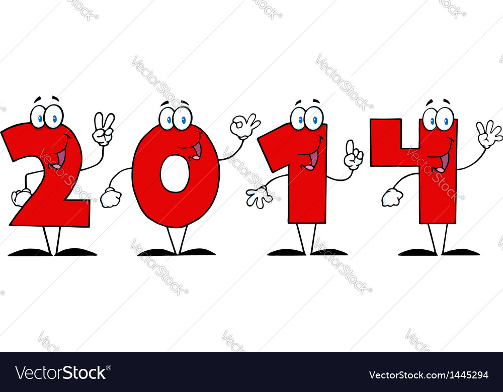 2014 new year numbers Royalty Free Vector Image