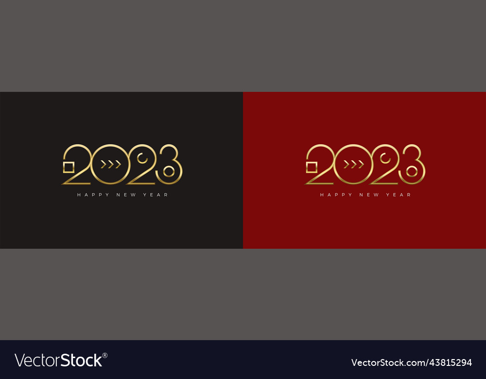 2023 logo design with line art style for new year Vector Image