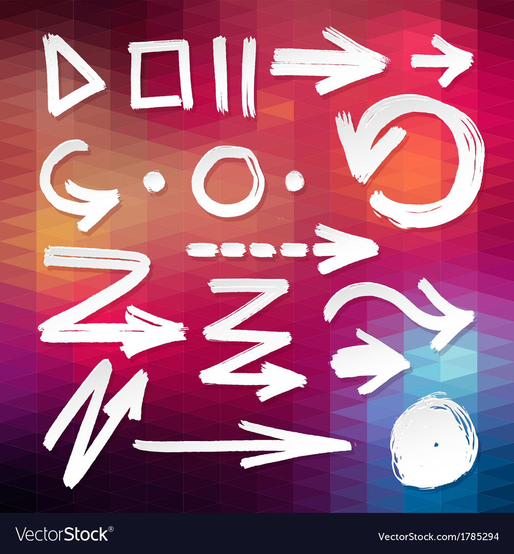 Arrows on triangle pattern background