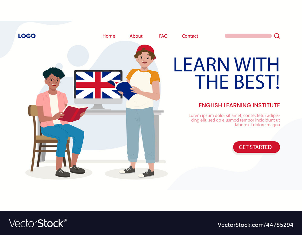 English school landing page design