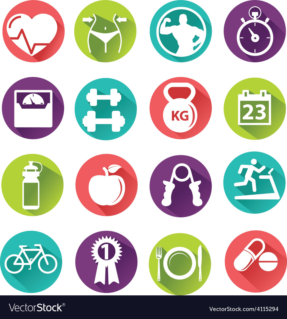 Fit icons Royalty Free Vector Image - VectorStock