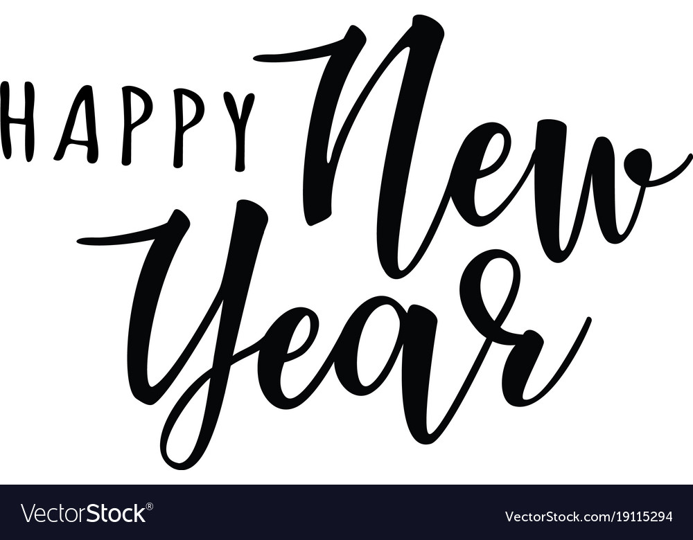 Happy new year lettering Royalty Free Vector Image