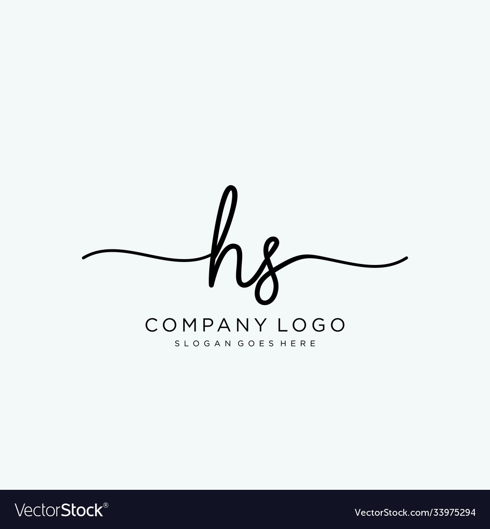 Initial hs handwriting logo with circle template Vector Image