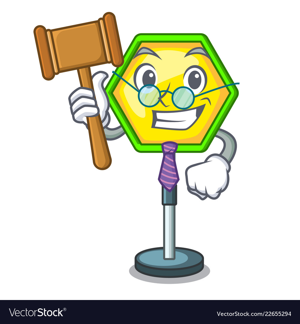 Richter Verkehrszeichen isoliert auf dem Maskottchen vector image Richter Verkehrszeichen isoliert auf dem Maskottchen
