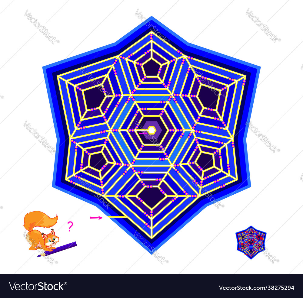 Logic puzzle game with labyrinth for children vector image Logic puzzle game with labyrinth for children