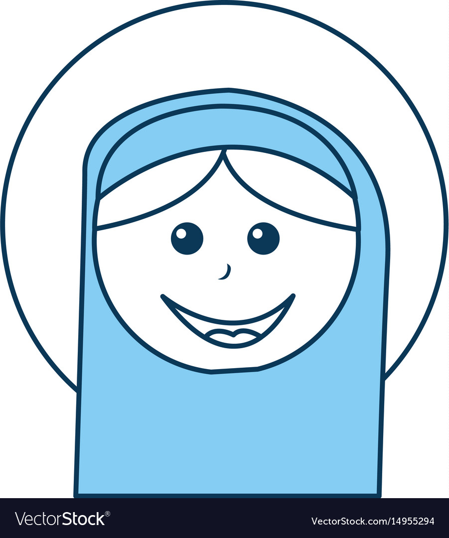 Mary virgin manger character Royalty Free Vector Image