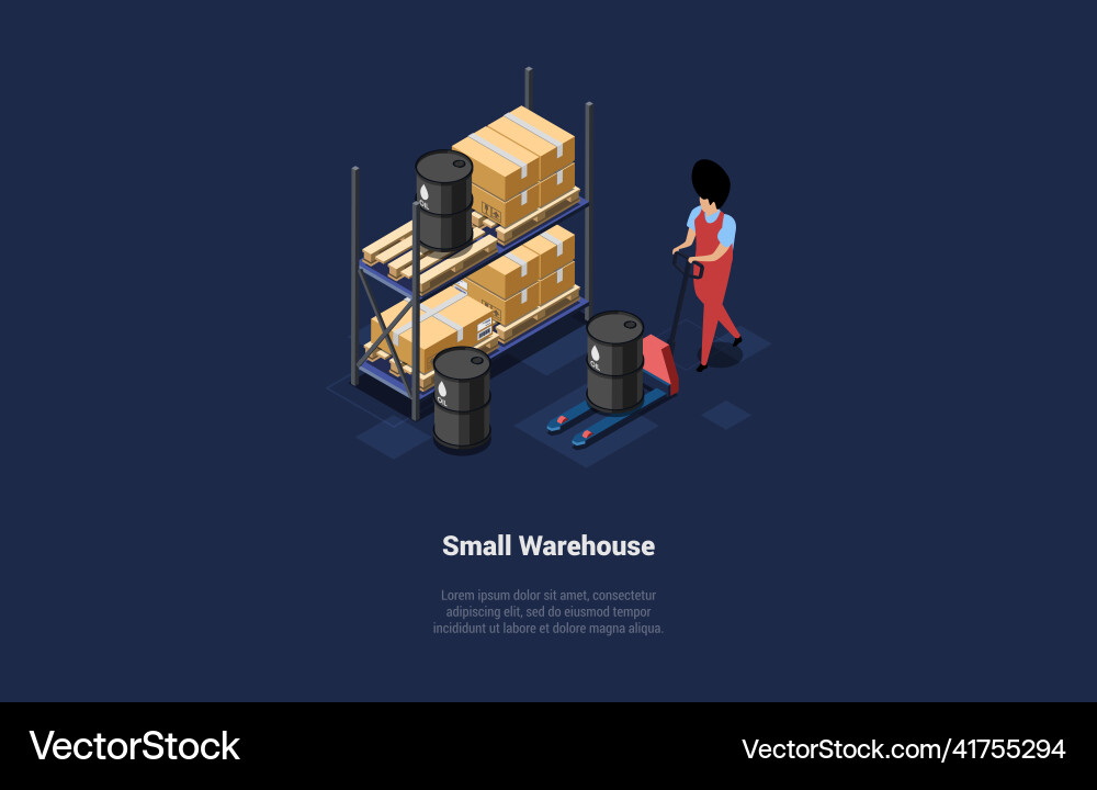On small warehouse concept Royalty Free Vector Image