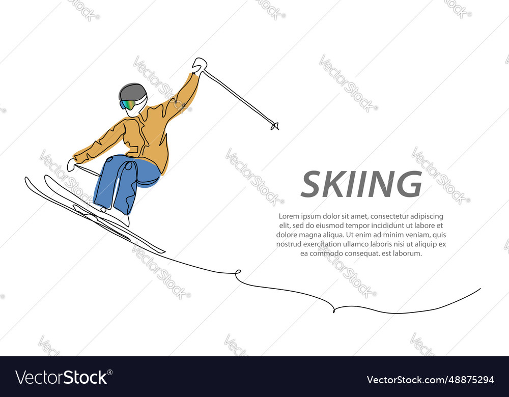 Skier jumping background banner poster