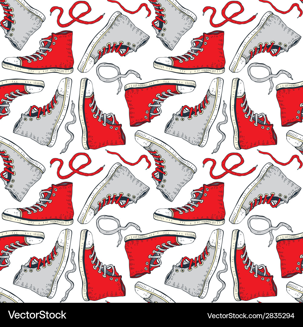 Sneakers seamless background Royalty Free Vector Image