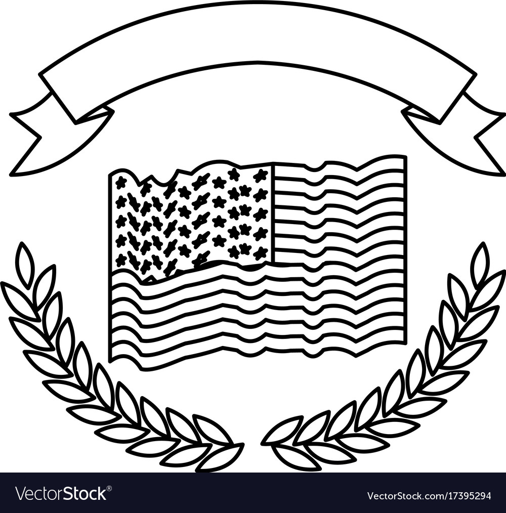 United states flag with olive branch arch on Vector Image