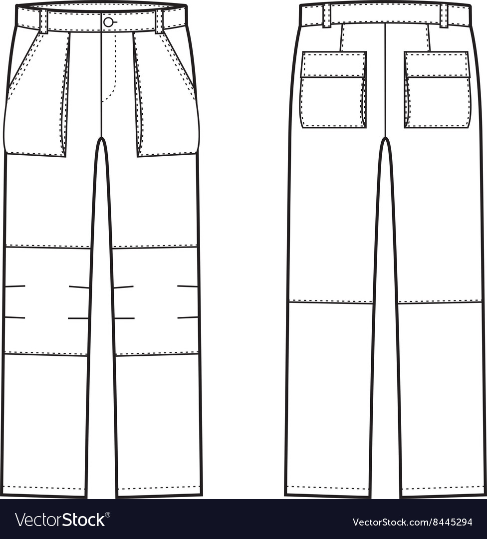 Work pants Front and back Royalty Free Vector Image