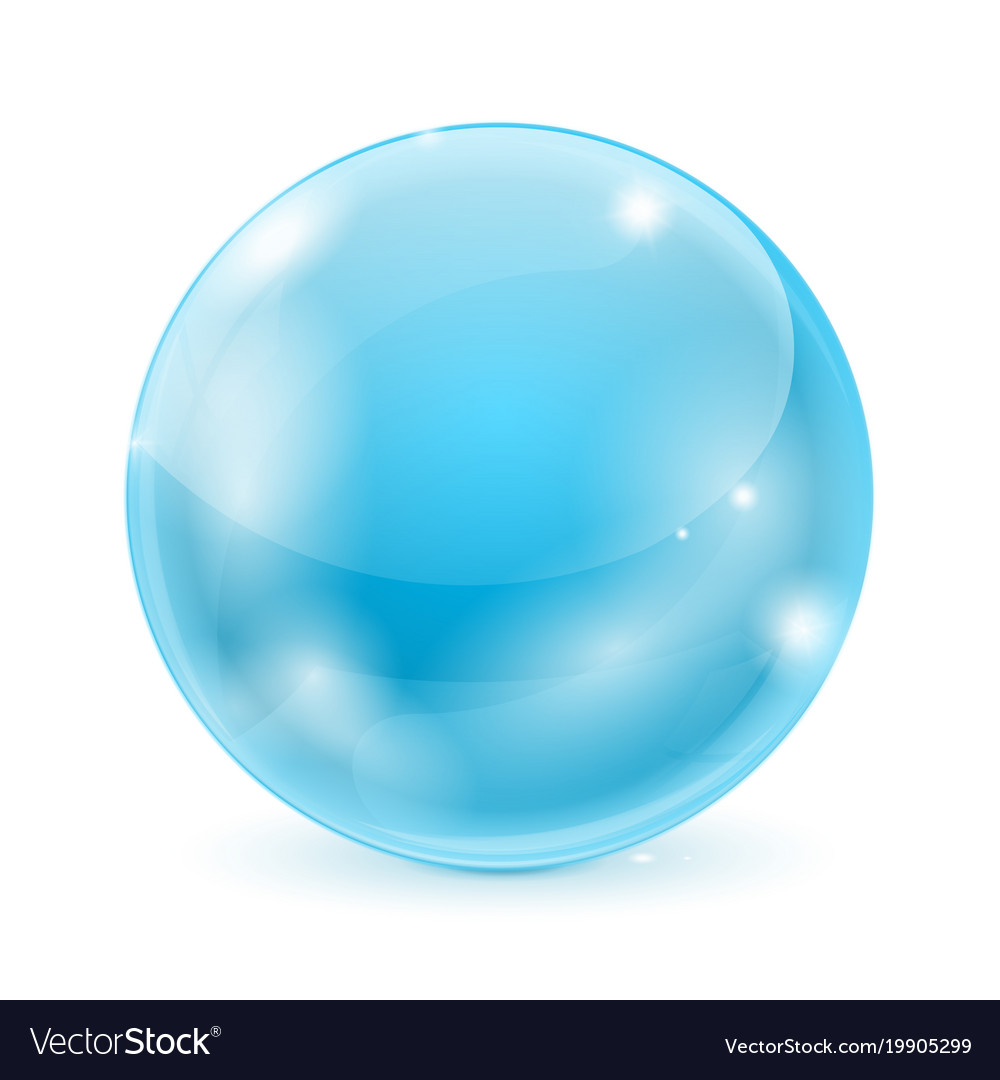 Blue glass ball 3d shiny sphere