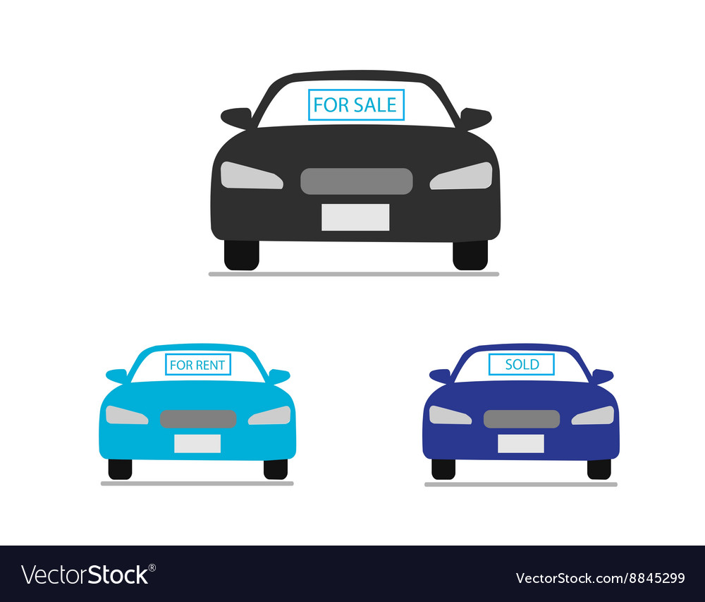 Car for sale rent sold icons Royalty Free Vector Image