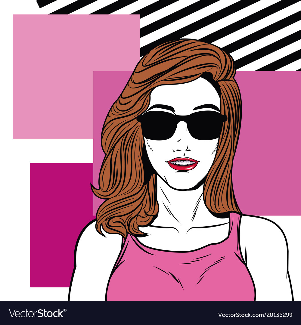 Fashion woman pop art cartoon