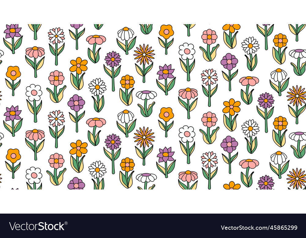 Groovy background seamless bright repeat pattern vector image Groovy background seamless bright repeat pattern