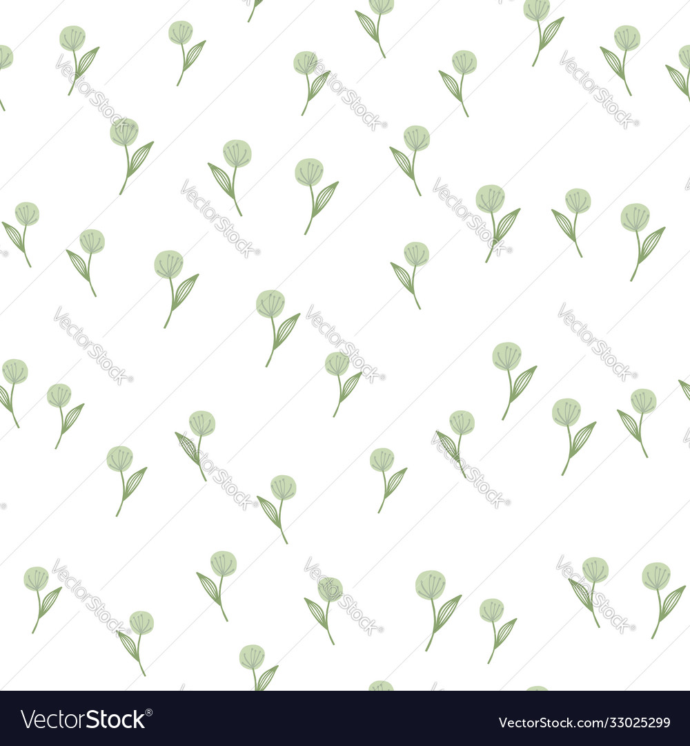 Hand drawn random dandelion seamless pattern vector image Hand drawn random dandelion seamless pattern