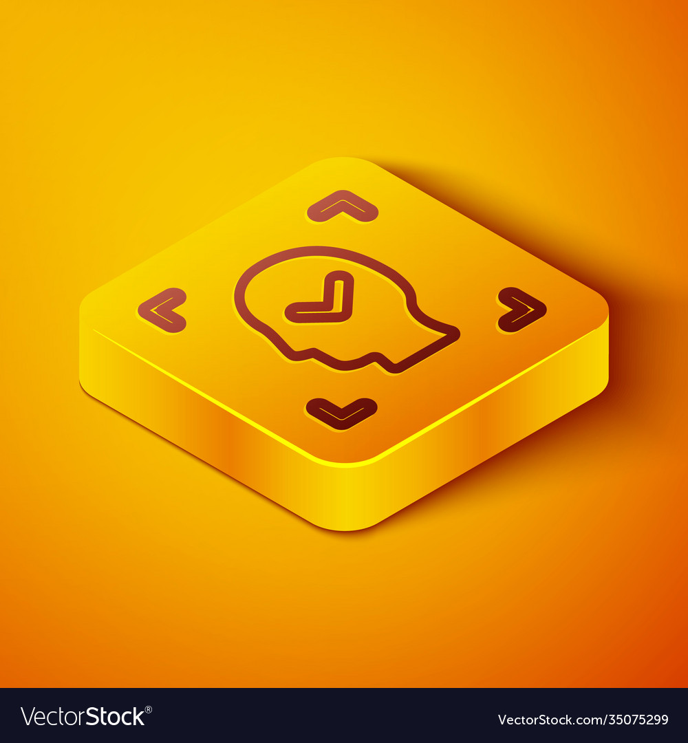 Isometric line face recognition with check mark vector image Isometric line face recognition with check mark