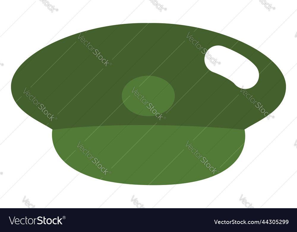 Military green hat on a white background Vector Image