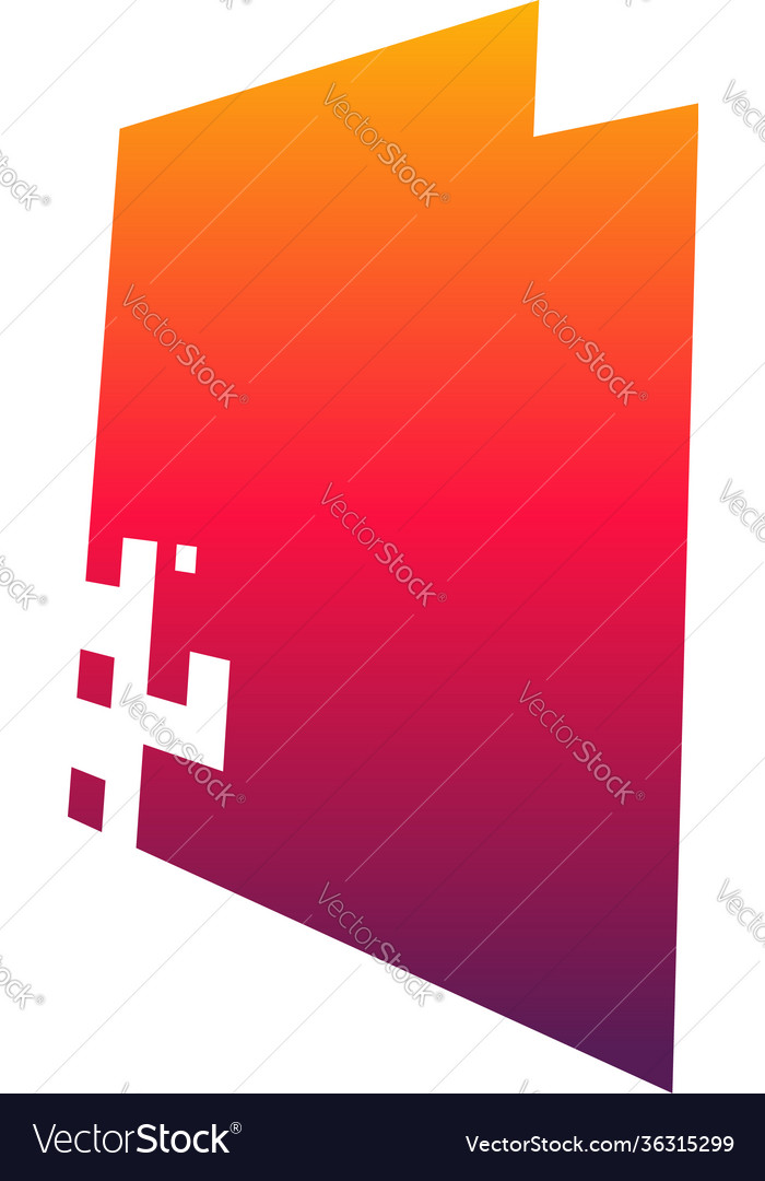 Pixel document logo template tech data vector image Pixel document logo template tech data