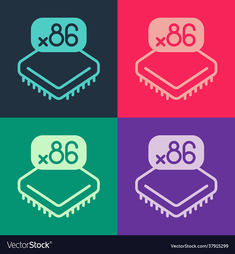 Pop Art Computerprozessor mit Mikroschaltungen cpu vector image Pop Art Computerprozessor mit Mikroschaltungen cpu