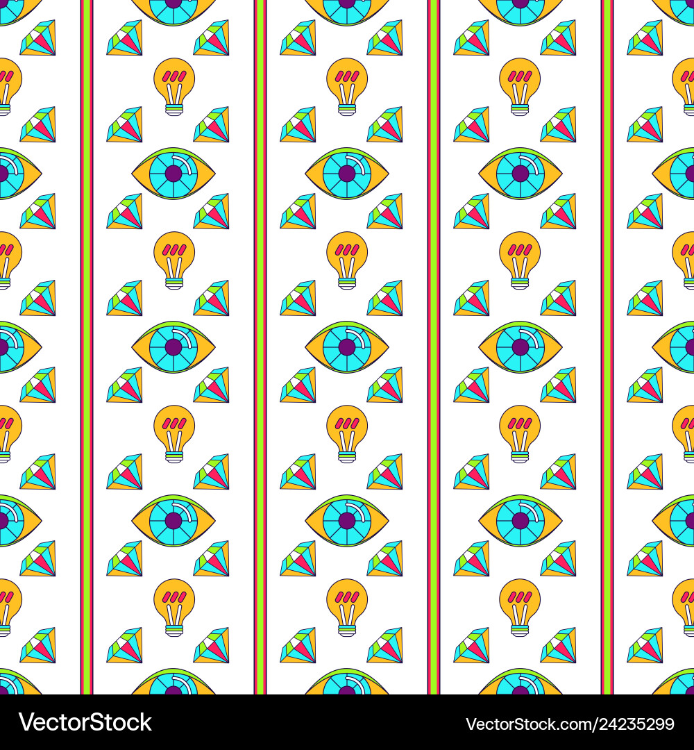 Seamless pattern with stickers flat outline Vector Image