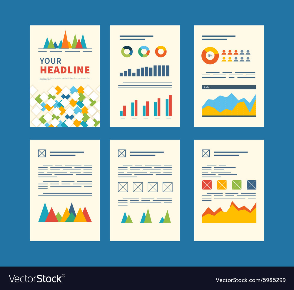 Set of flyer brochure design templates financial