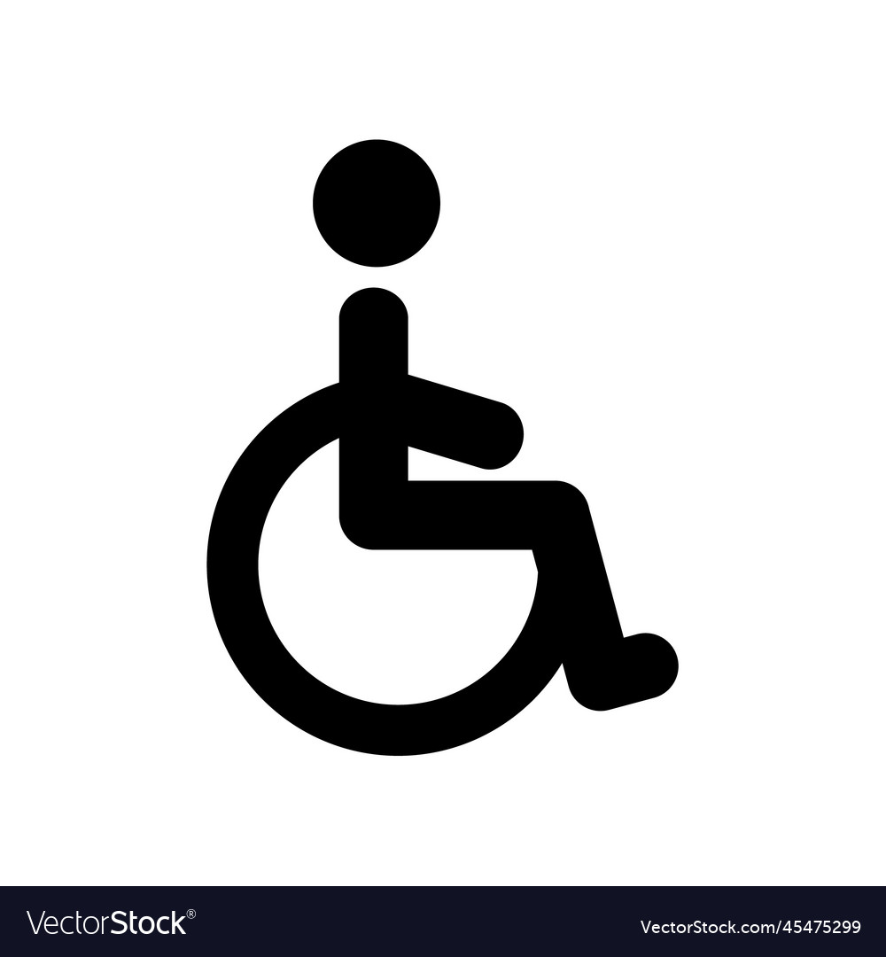 Wheelchair handicapped access sign or symbol flat Vector Image