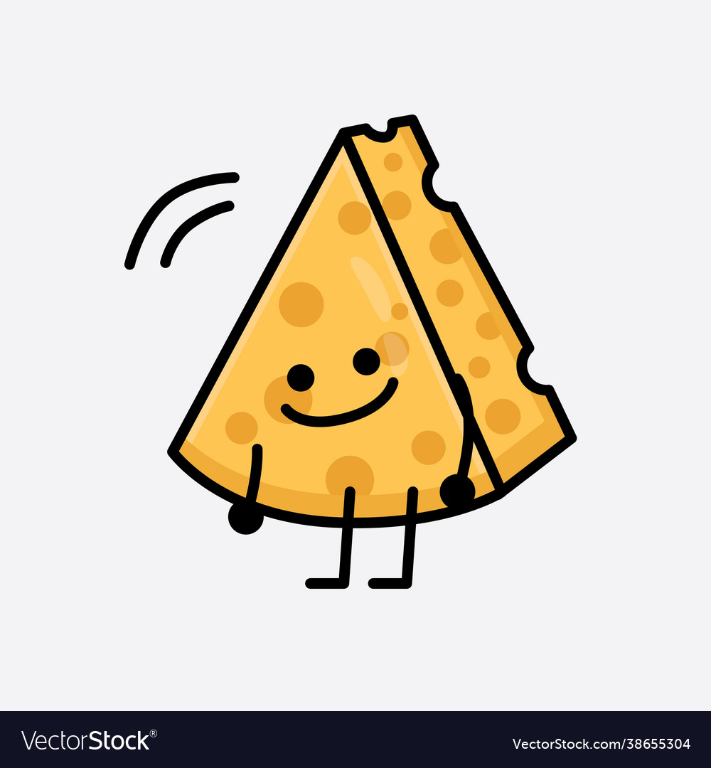 Cheese character with cute face and simple body Vector Image