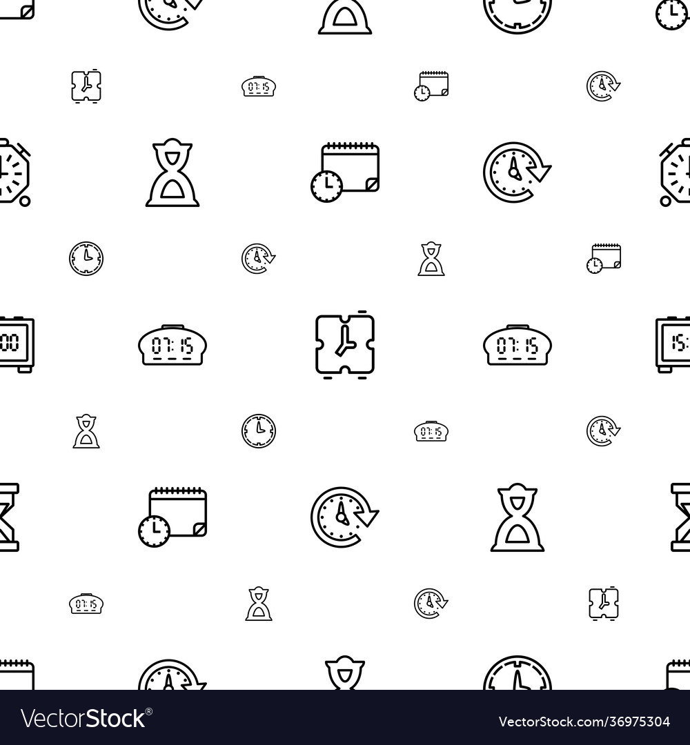 Countdown icons pattern seamless white background