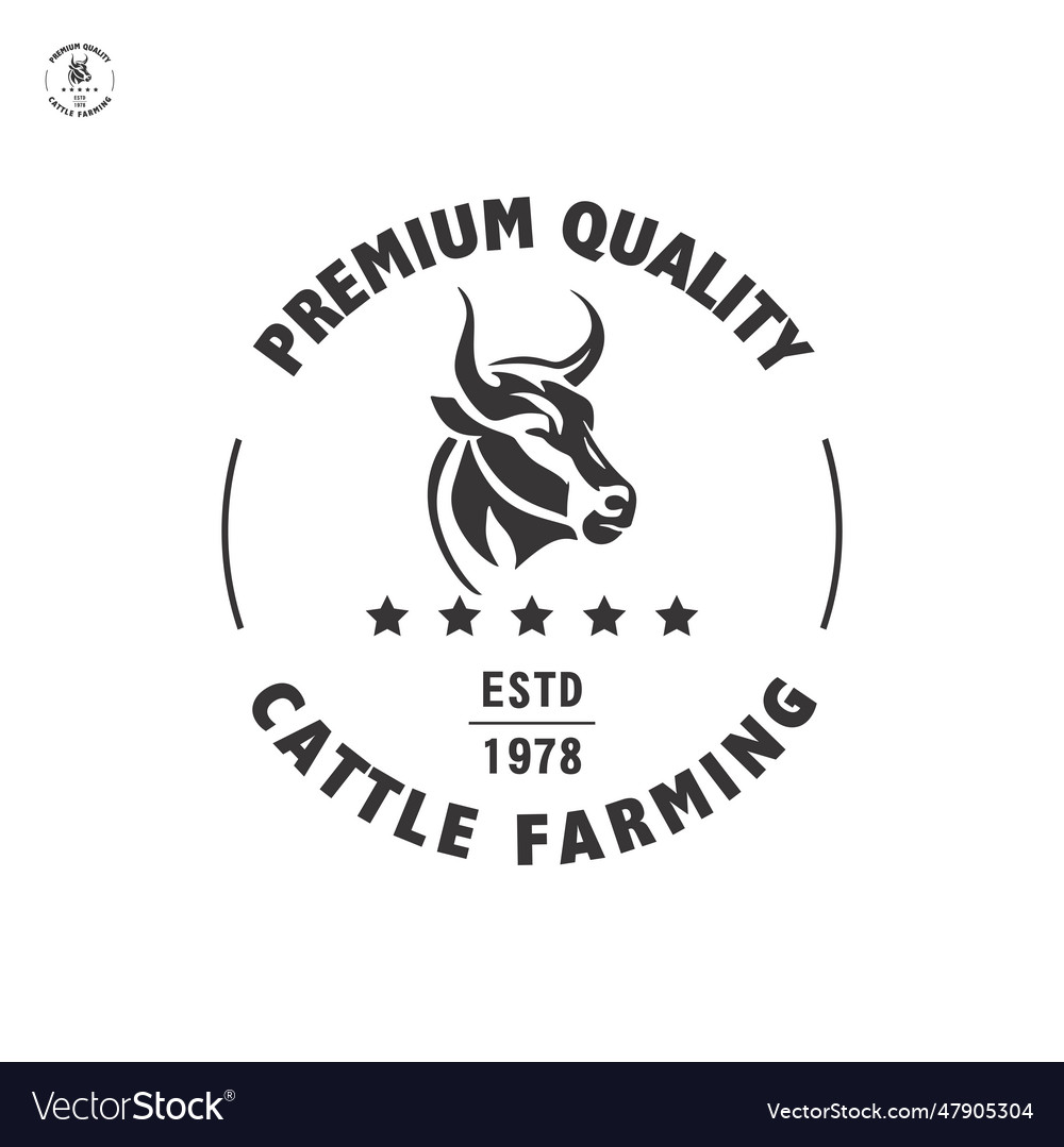 Cow head logo design silhouette emblem
