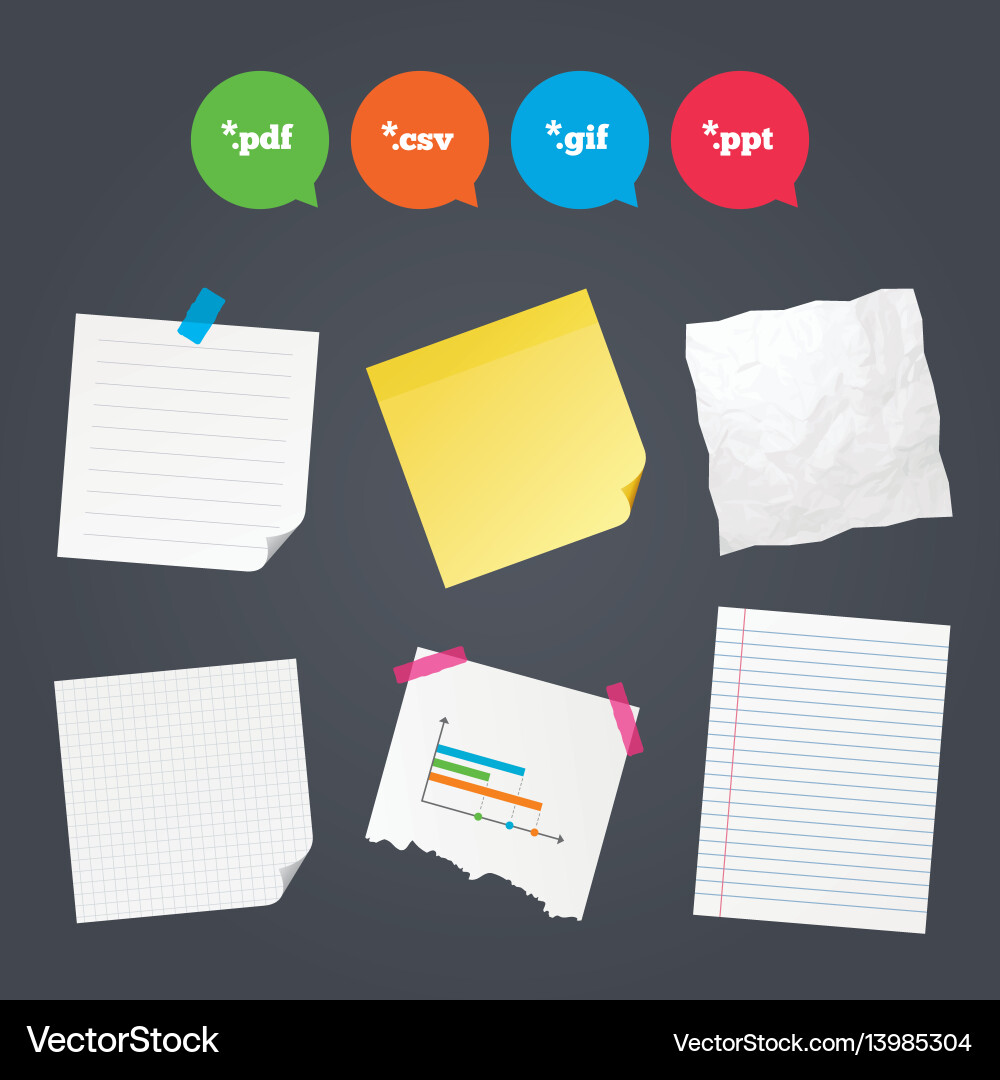 Document Signs File Extensions Symbols Royalty Free Vector