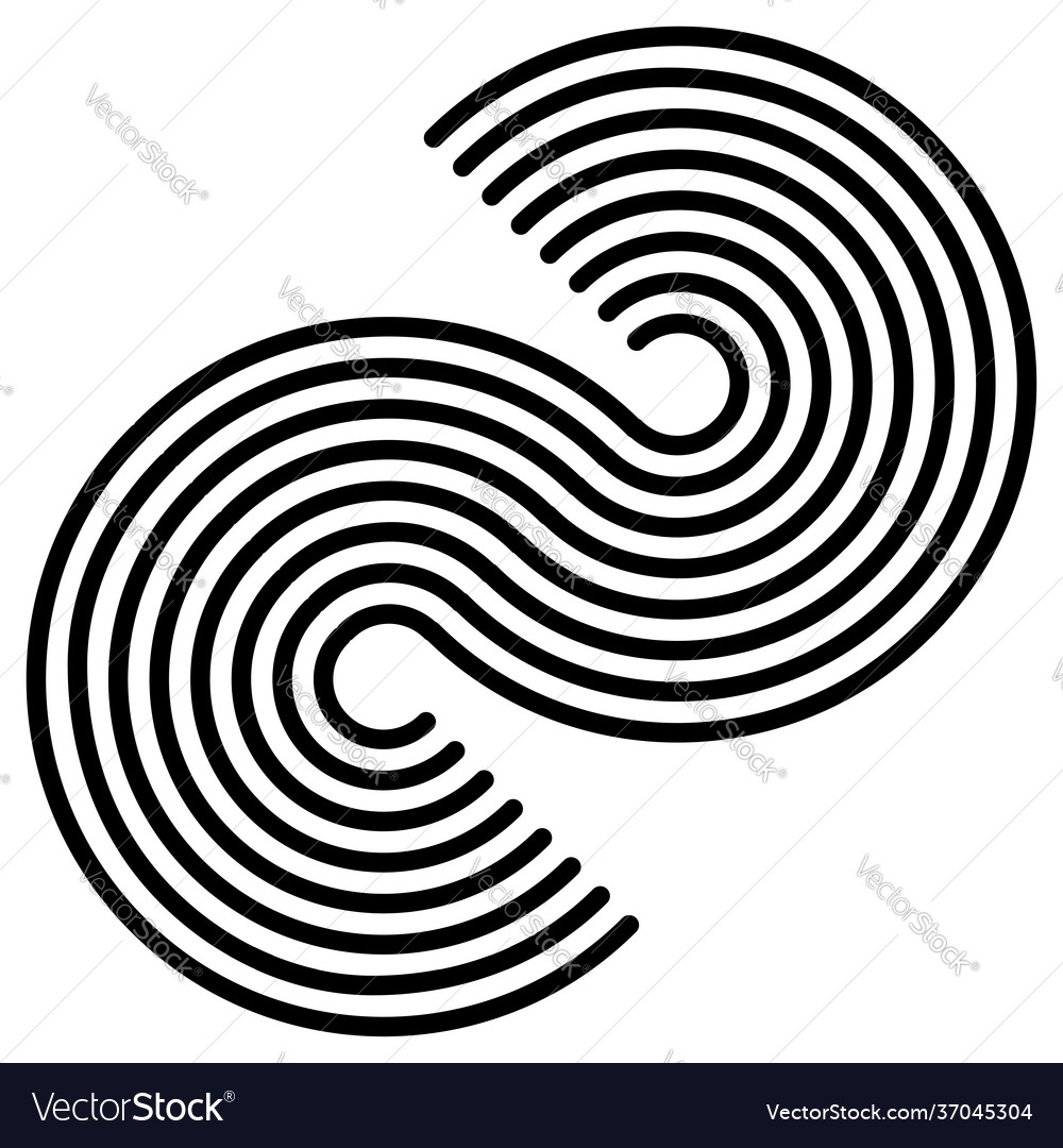 Graphics icon symbol made parallel curved vector image Graphics icon symbol made parallel curved
